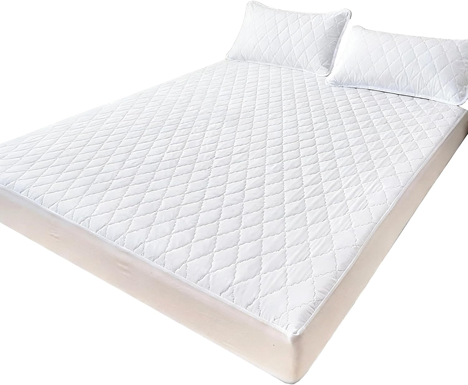 JMGBird Waterproof Mattress Protector Queen Size 71x79 Inch, Breathable Fitted Mattress Cover Pad, Hypoallergenic Bed Protector with Deep Pocket, Machine Washable, White