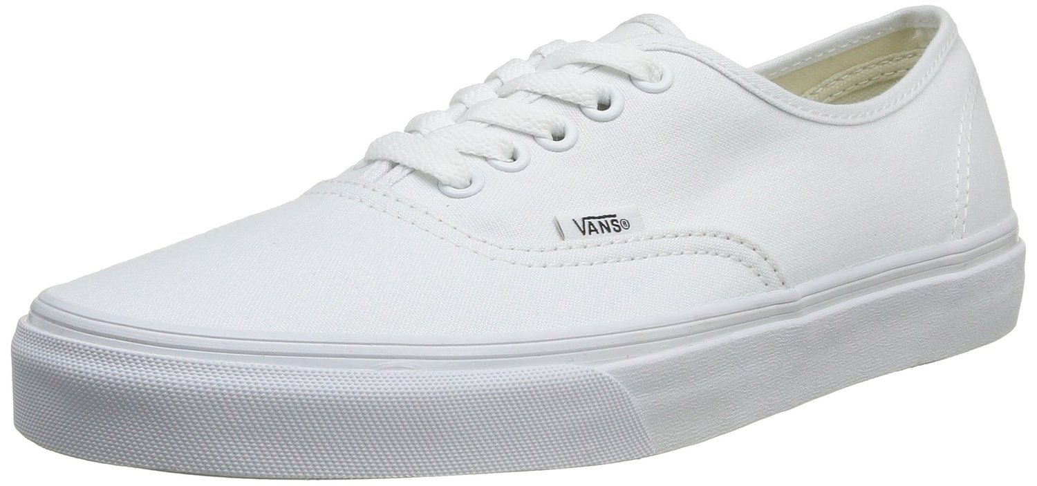 Unisex Authentic Solid Canvas Skateboard Sneakers (13 D(M) US, True White)