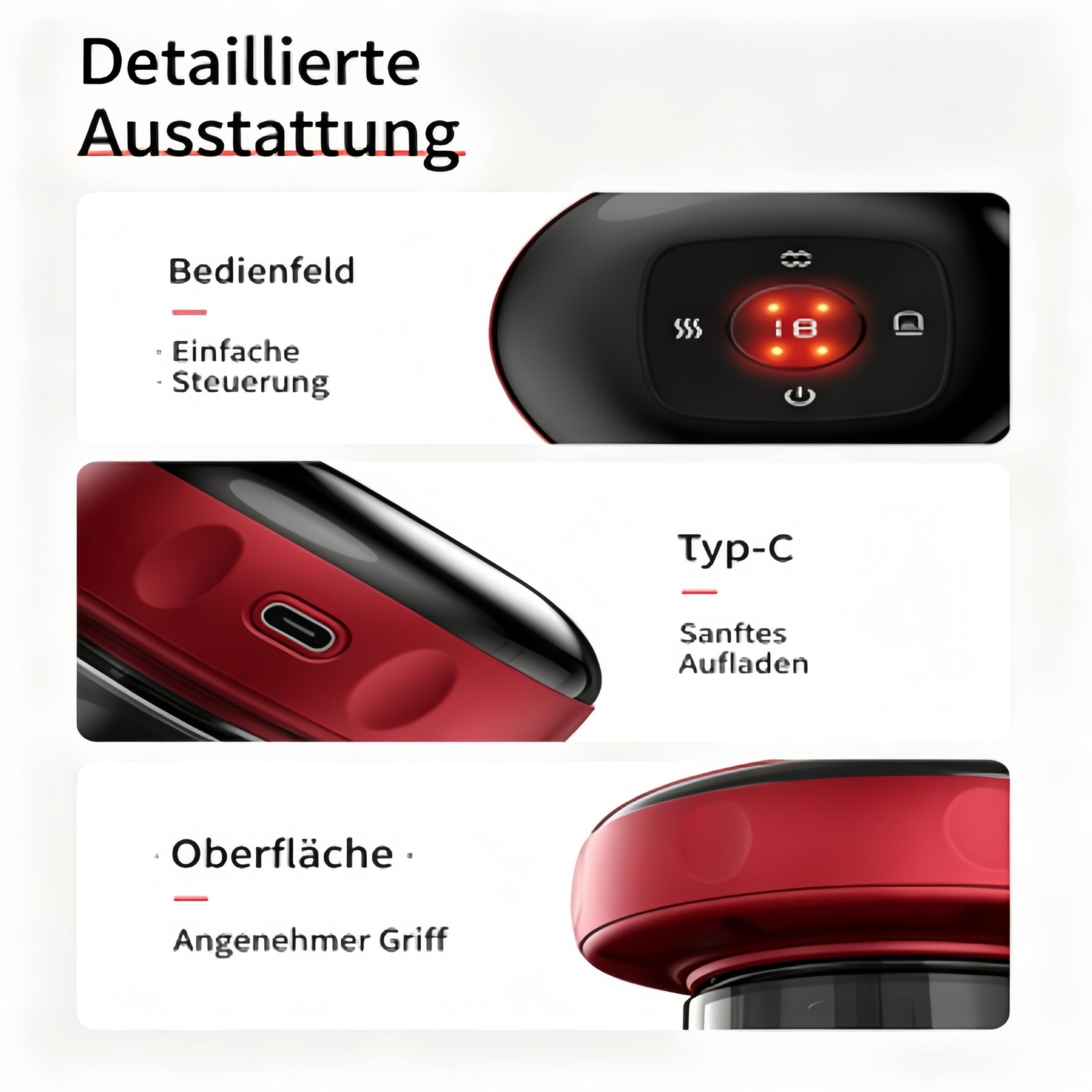 Kaveo Smart Unterdruck-Massageset, elektrisches Meridian-Schabmassagegerät mit Heizfunktion (Schwarz Zwei)