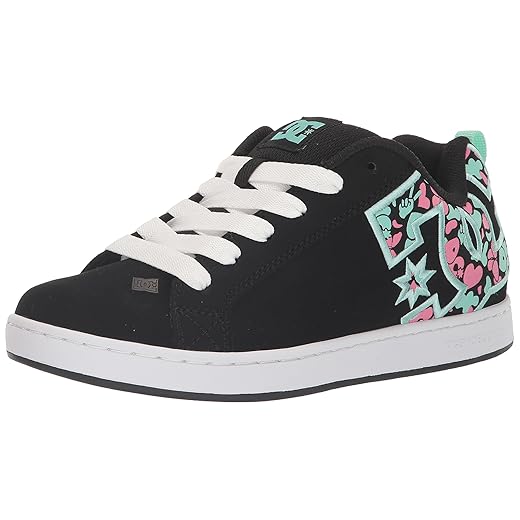 DC Women's Court Graffik Low Shoe Skate, Black/M Gold, 8