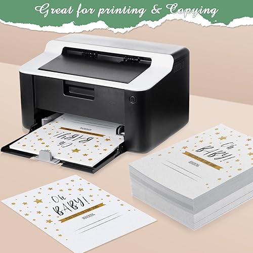 Vista 3 de 250 hojas de papel metálico de 8.5 x 11 pulgadas, tarjeta brillante de 80 libras, 210 GSM, papel de impresora de doble cara para bodas, cumpleaños