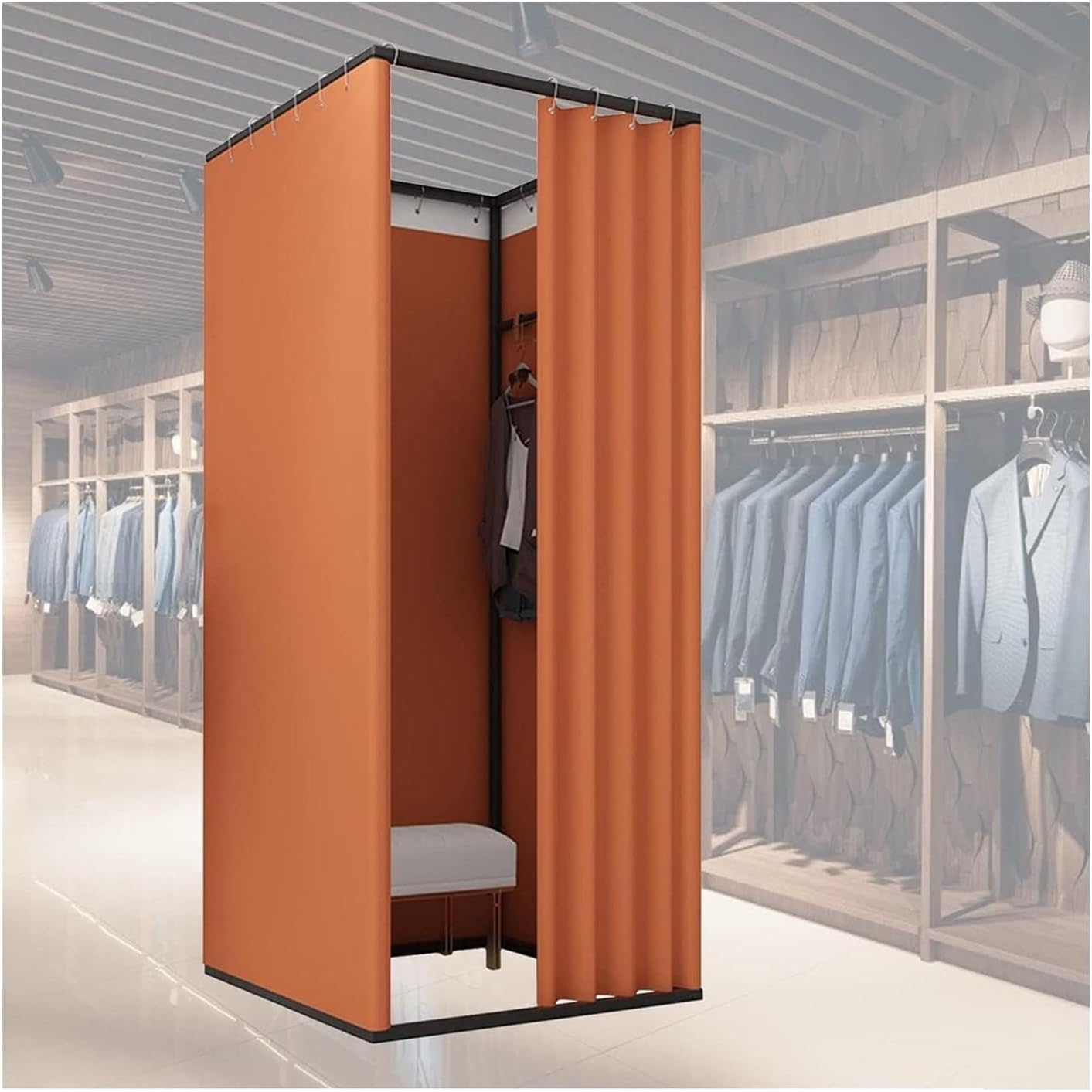 LIOONS Fashion Changing Rooms Clothing Store Fitting Room Simple Luxurious Movable Changing Room for Boutique Retail Dressing Room Bedroom Furniture