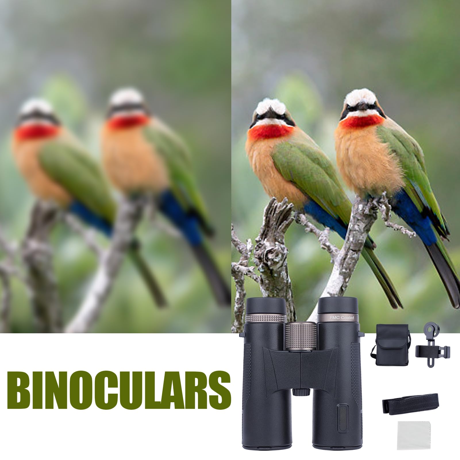 Binoculares Compactos para Adultos Compacto Antideslizante Impermeable | Binoculares Impermeables Para Caza Camping Observación Senderismo Conciertos Teatro Cruceros Adultos Niños