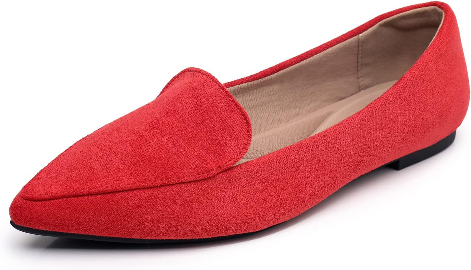 VenusCelia Women's Funkier Suede Flat Shoe, Red Suede, 9