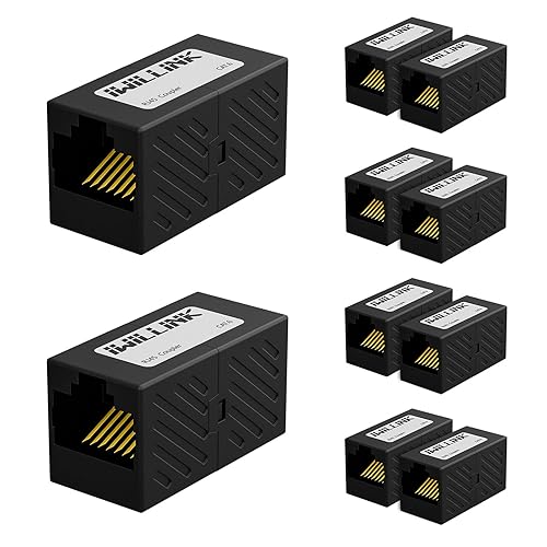 Vista 19 de iwillink Acoplador RJ45 Conector Ethernet, conector RJ45 hembra a hembra para cable Ethernet Cat7 Cat6 Cat5e Cat5, adaptador extensor, paquete