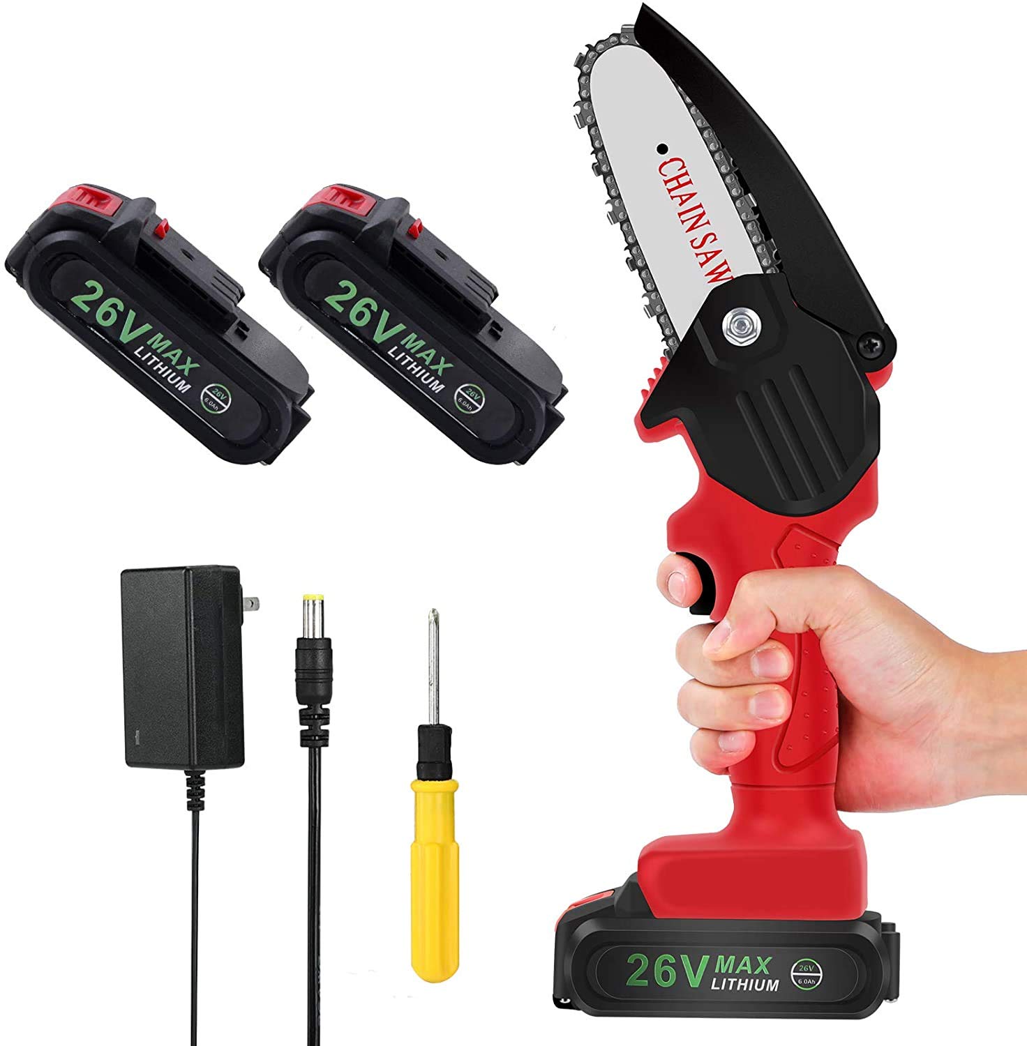 Mini Chainsaw, 4 Inch Cordless Electric 