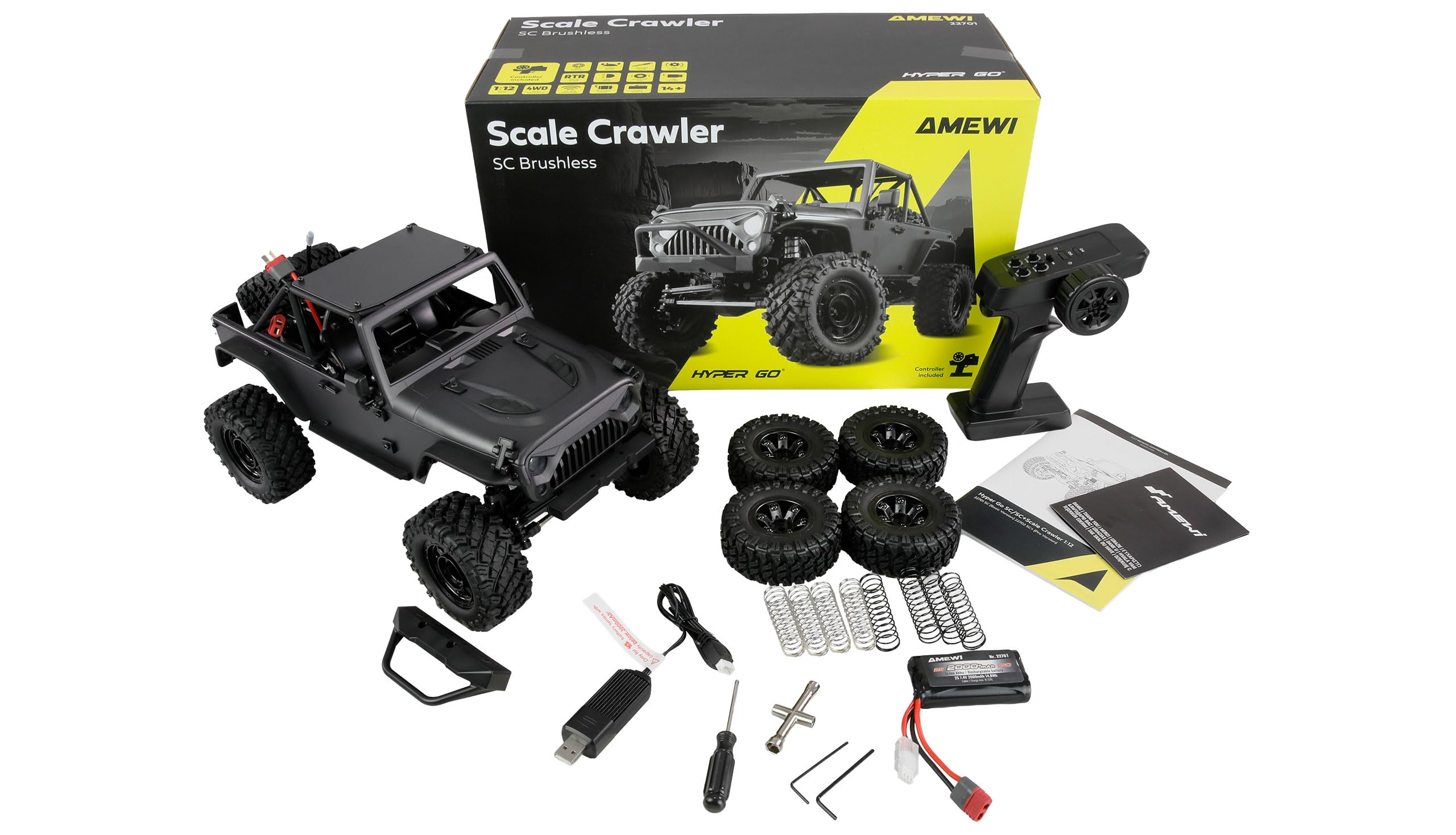Amewi Hyper Go SC Scale Crawler Basic versione brushless 1:12 RTR antracite radiocomandato a distanza