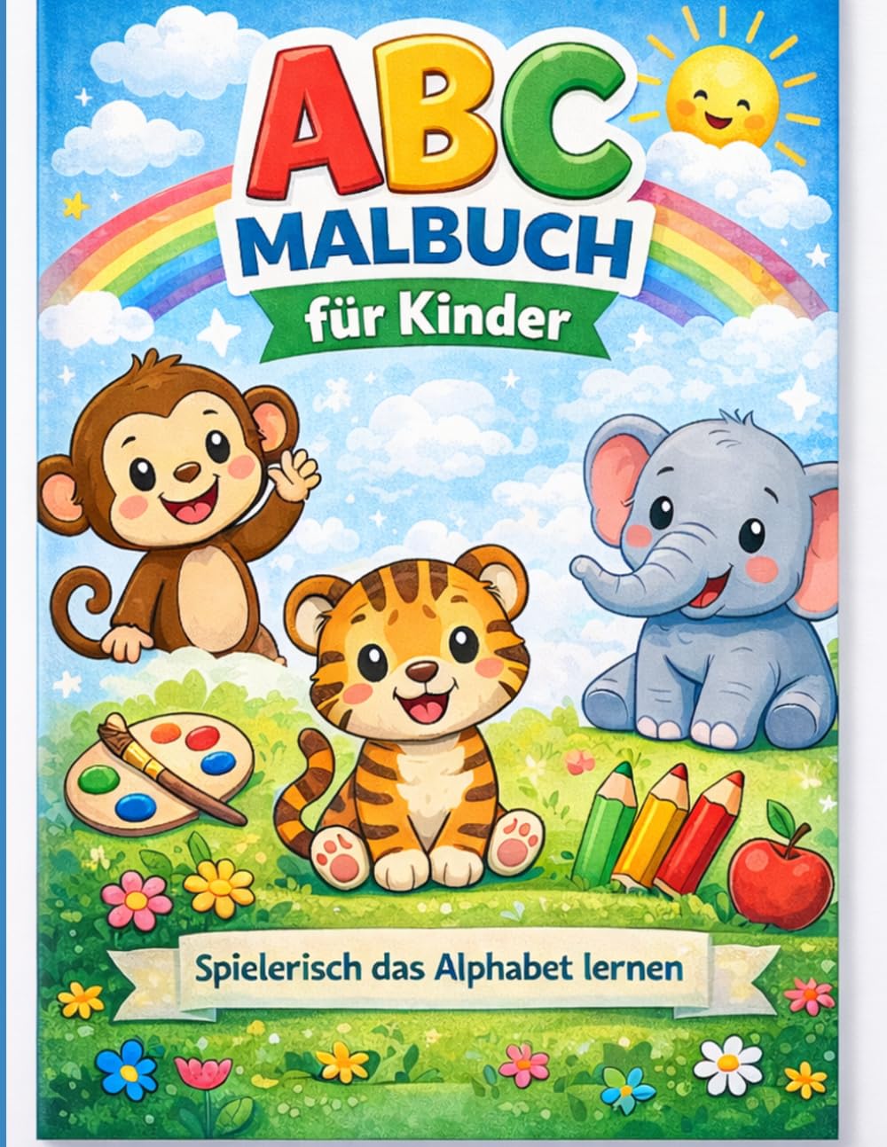 ABC Malbuch für Kinder: Spielerisch das Alphabet lernen – Mit einfachen Ausmalbildern