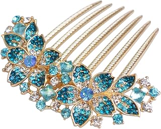 Women Rhinestone Inlaid Flower Hair Comb Hairpin Barrette Accessory,Also...