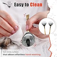 Vista 5 de Cuchara de servir de cobre con mango de martillo, cuchara de mesa para cocina, vajilla, utensilios de servir, herramientas de cocina de cobre