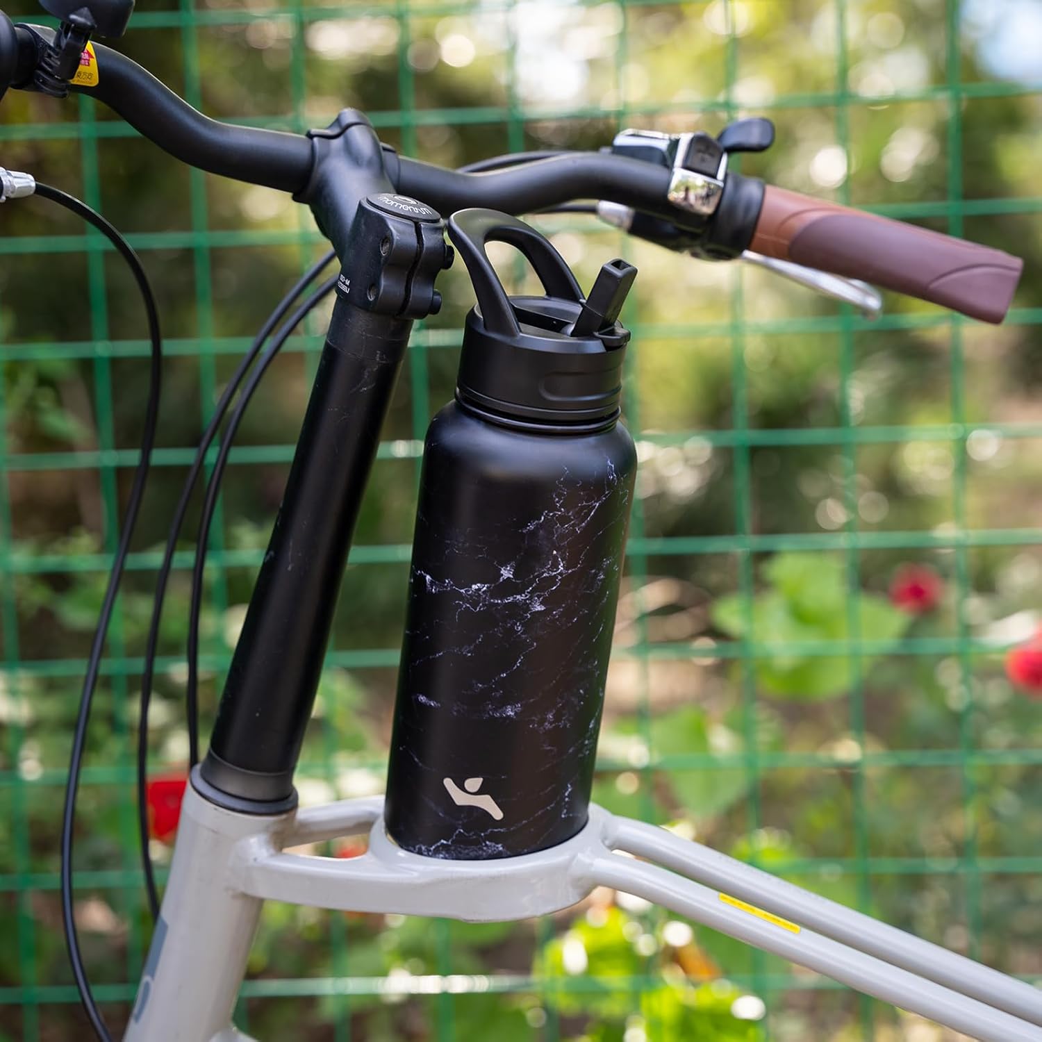 40oz Insulated Water Bottle Stainless Steel Sport Bottles with 3 Lids,Marble Midnight - Image 7