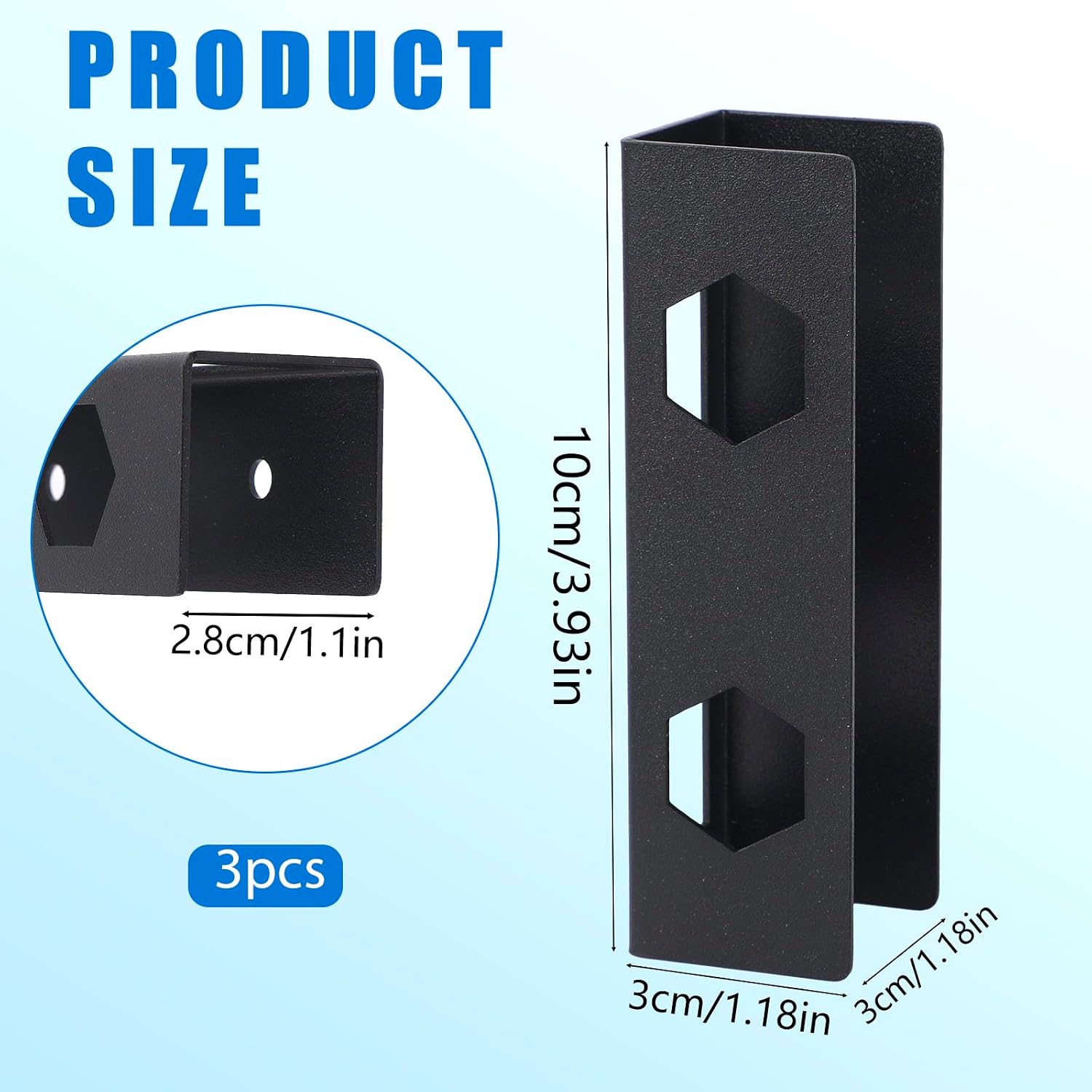 Penitue Under Desk Laptop Mount, Black Wall Mountable Desk Thick Metal Shelf with Screws Anti-Slip Laptop Holder for Book Tablets Keyboards Tray Storage