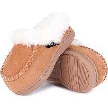 Toddler Kids House Shoes Slippers with Memory Foam Fuzzy and Warm Cozy Comfort Fleece Clog Slip On Sole Protection for Boys Girls Indoor Outdoor