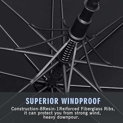 Miniatura 5 de ZOMAKE - Paraguas de golf de 546268 pulgadas, grande, a prueba de viento, de apertura automática, de gran tamaño, con dosel doble, ventilado y con
