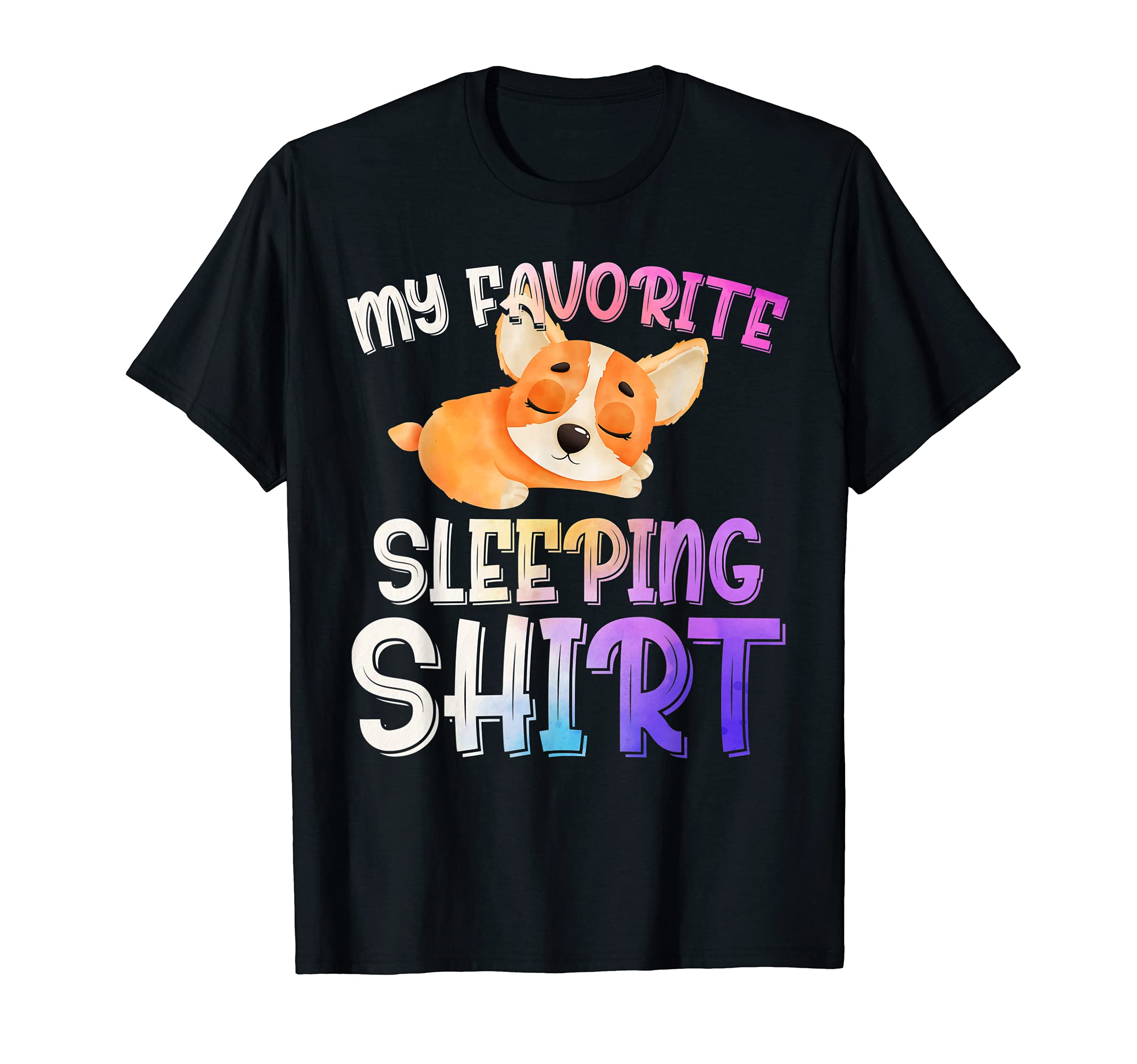 Cute Animal Pet Late Riser Sleepy Late Nighter Sleeping Dog T-Shirt, Black