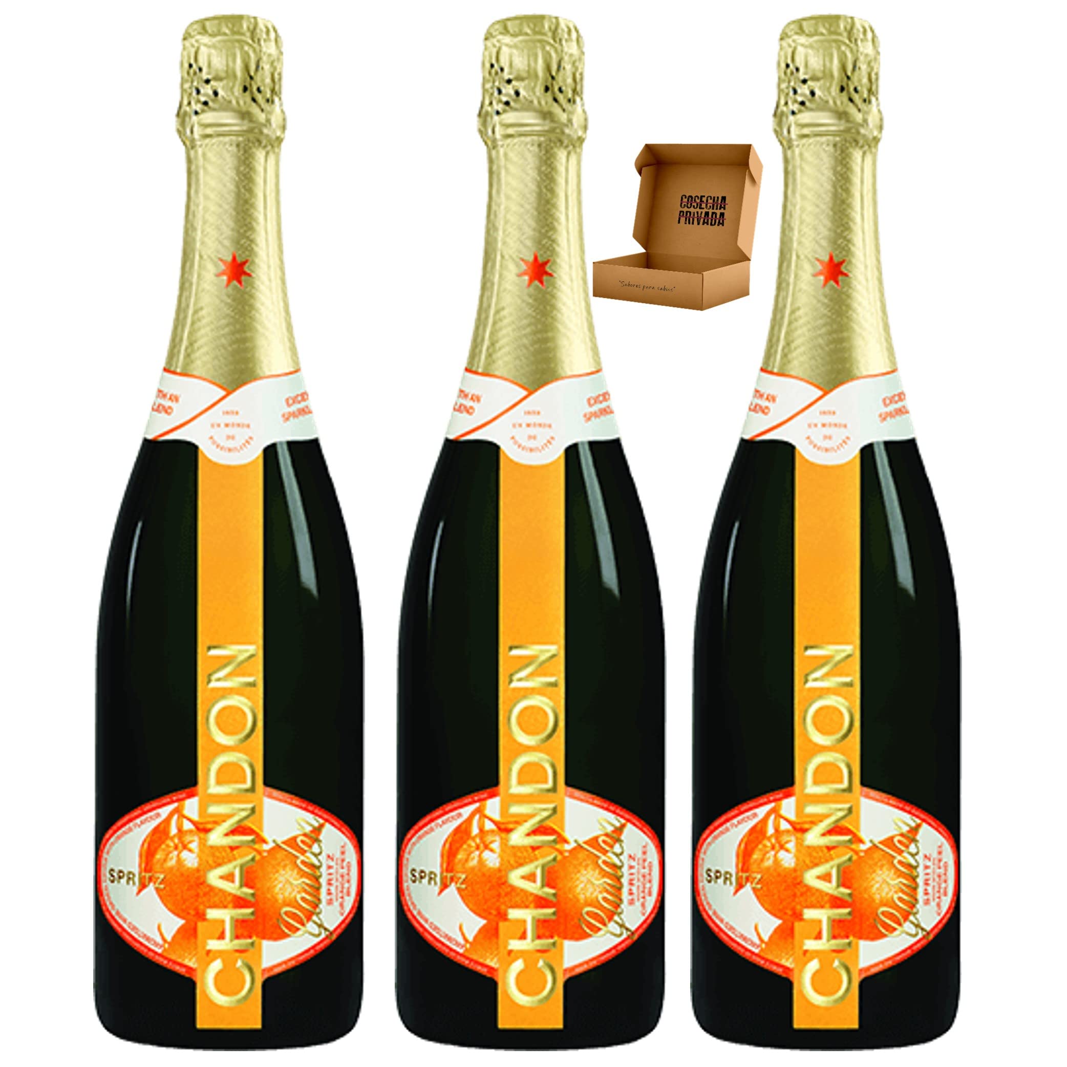 Chandon - Envío 24 h - Champagne Regalo - Cosecha Privada (3 x Botella 75 cl, Chandon Garden Spritz)