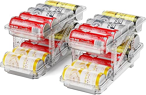 Organizador de bebidas para refrigerador, soporte de soda para refrigerador, dispensador de latas, ancho ajustable, adecuado para armario de