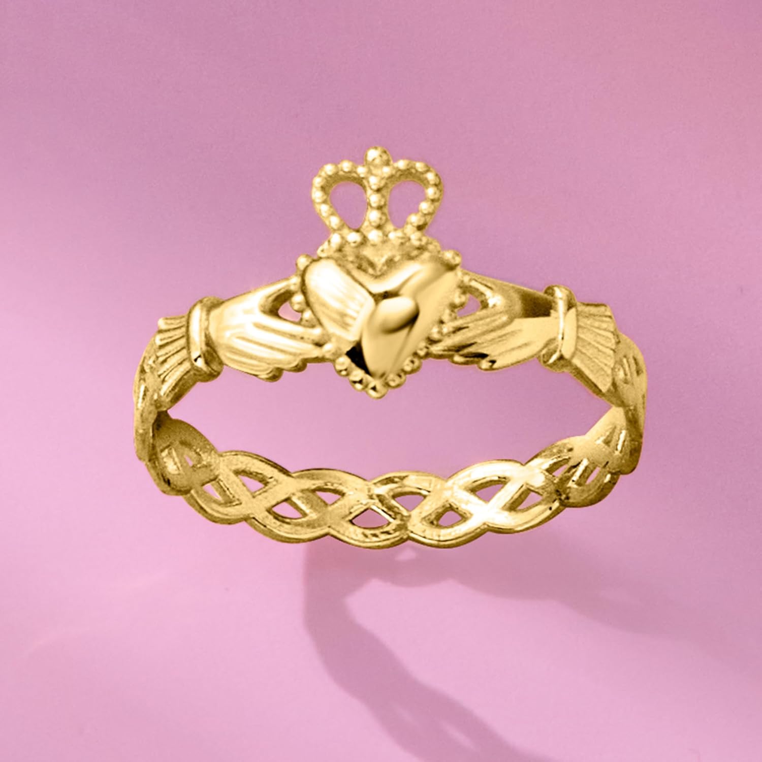 Ross-Simons Italian 14kt Yellow Gold Claddagh Ring
