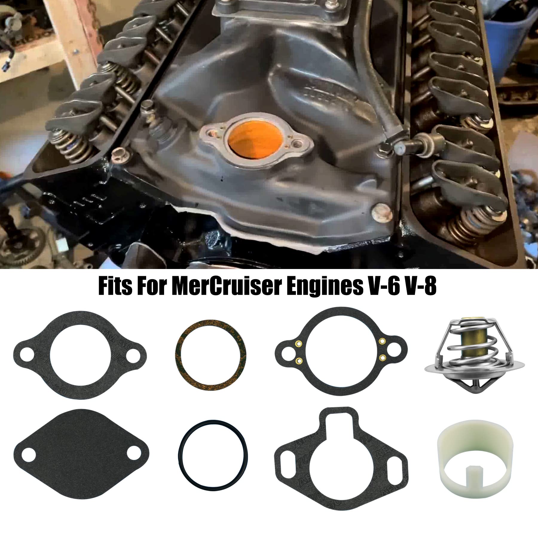 Kit Thermostat Mercruiser 160° (807252Q5) – Compatible V6 V4 4.3L 5.0L 5.7L 7.4L 8.2L