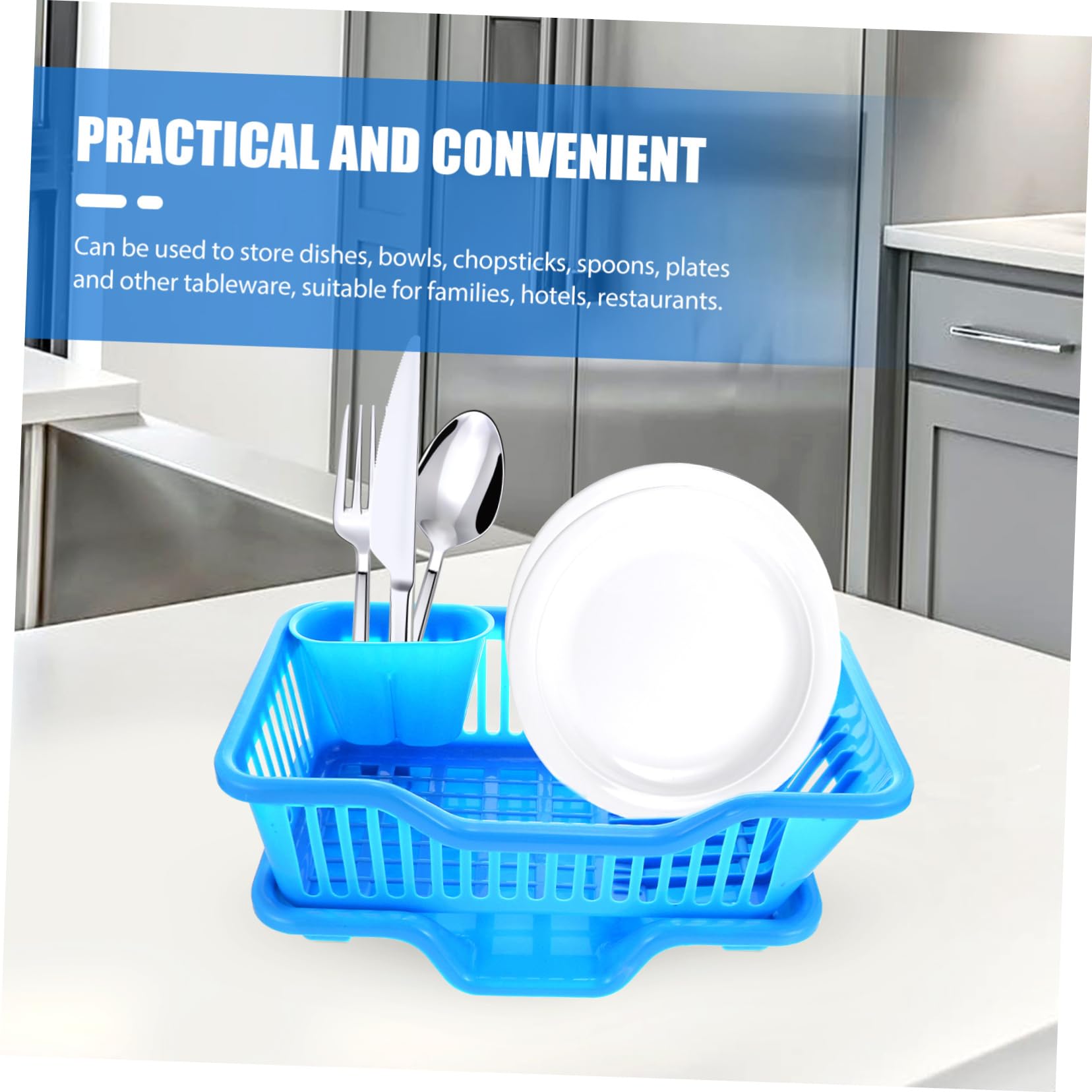 Alipis 1 Set mensola della cucina scolapiatti con vaschetta raccogligocce scolapiatti da cucina scaffale espositivo scaffali di stoccaggio scolapiatti per uso domestico fornitura cucina