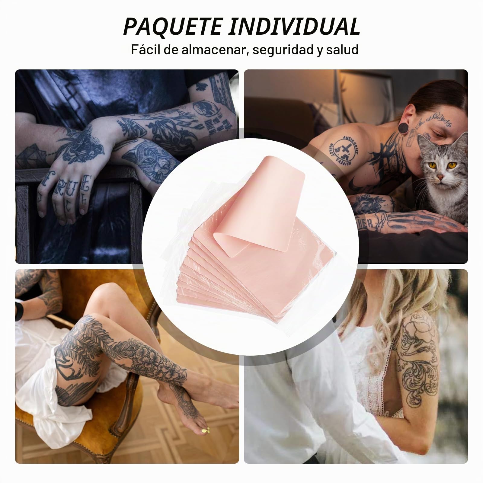 10 Piezas Piel Sintetica Tatuaje, de Doble Cara para el Kit de Tatuajes, Profesional es Adecuada para Práctica-14,5 cm * 19 cm * 1,5mm