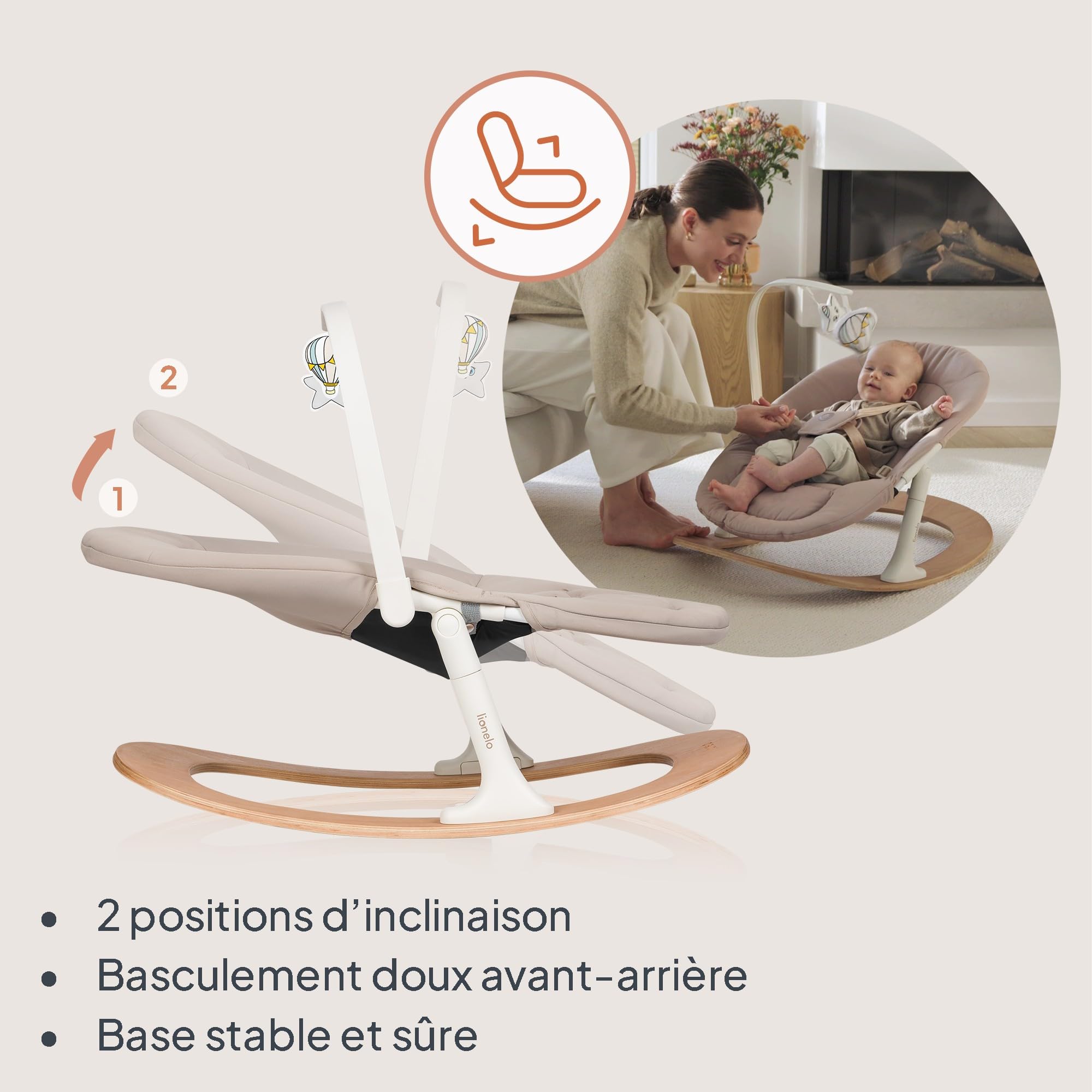 Lionelo Celia Set Chaise Haute Bébé Évolutive 4 en 1 avec Transat Naissance, Réglage à 1 Main, Harnais 5 Points, Plateau Lave-Vaisselle, Chaise jusqu’à 110 kg
