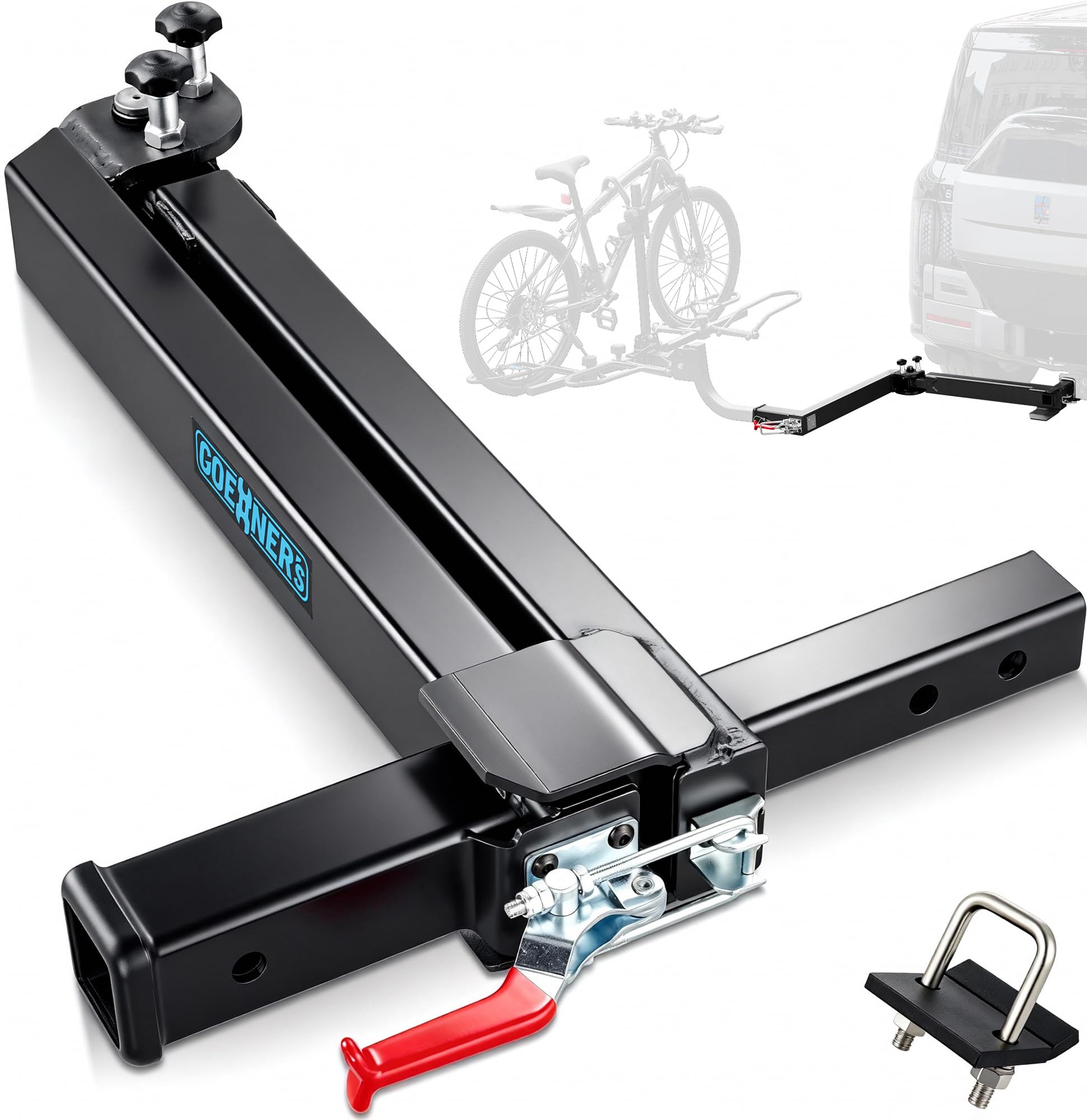 Photo 1 of ???? ???????? Swing Away Hitch Adapter for 2” Hitch, 0-180 Degree Swing Arm, 250lb Load Capacity, Hitch Mounted Bike Racks Extension Accessory for Cars, Trucks, SUVs