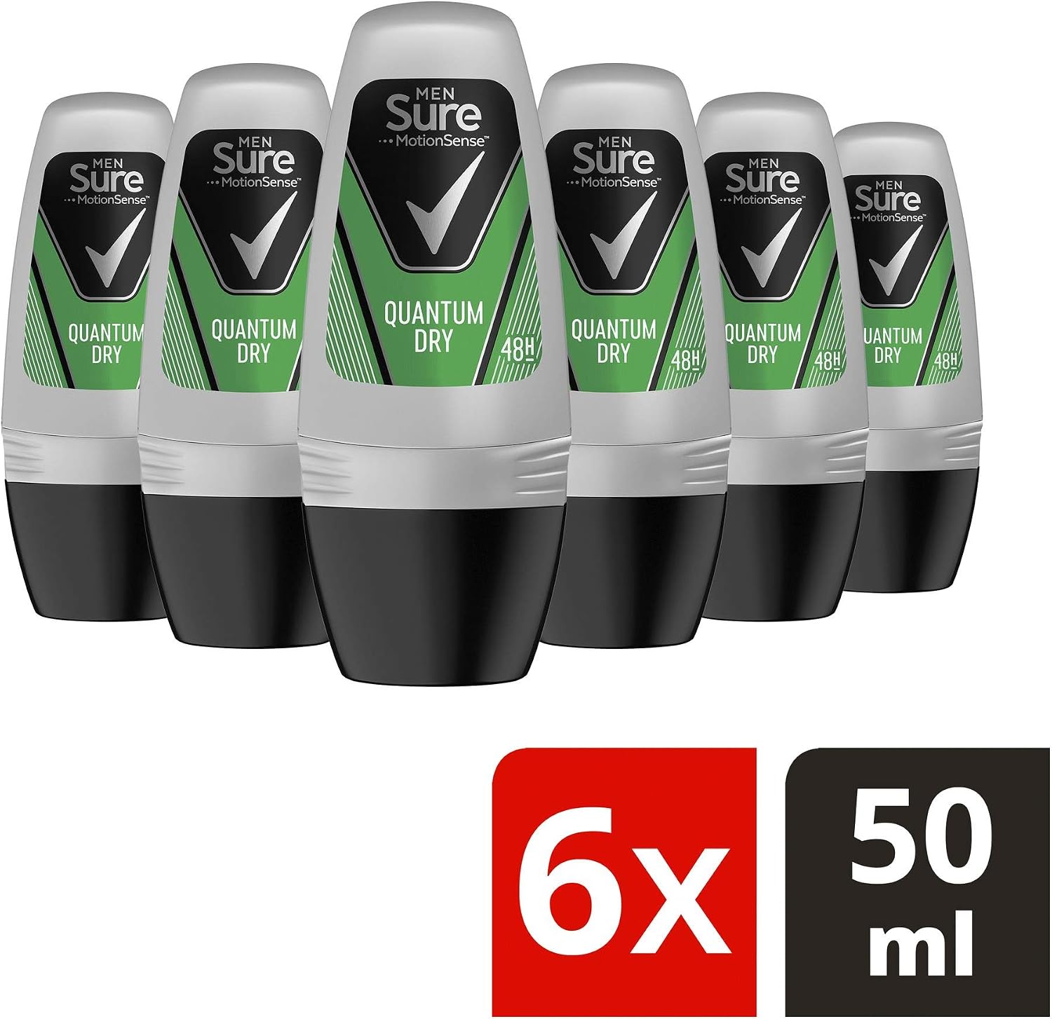 Sure Men Quantum Roll-On Anti-Perspirant Deodorant 50 ml - Pack of 6