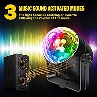 Vista 4 de Paquete de 3 luces de fiesta de bola de discoteca activadas por sonido con control remoto, 12 modos de luces estroboscópicas para escenario de DJ