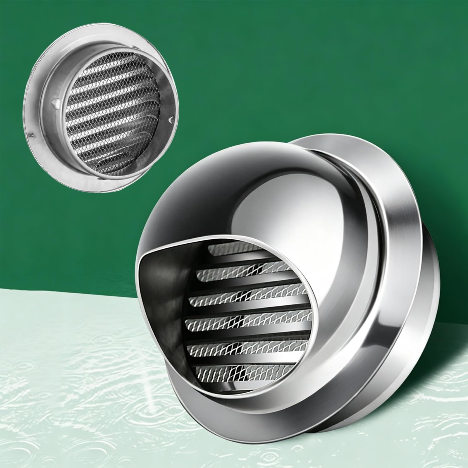 Salida de aire antirreflujo de 150 mm con persianas protectoras para extractor de cocina