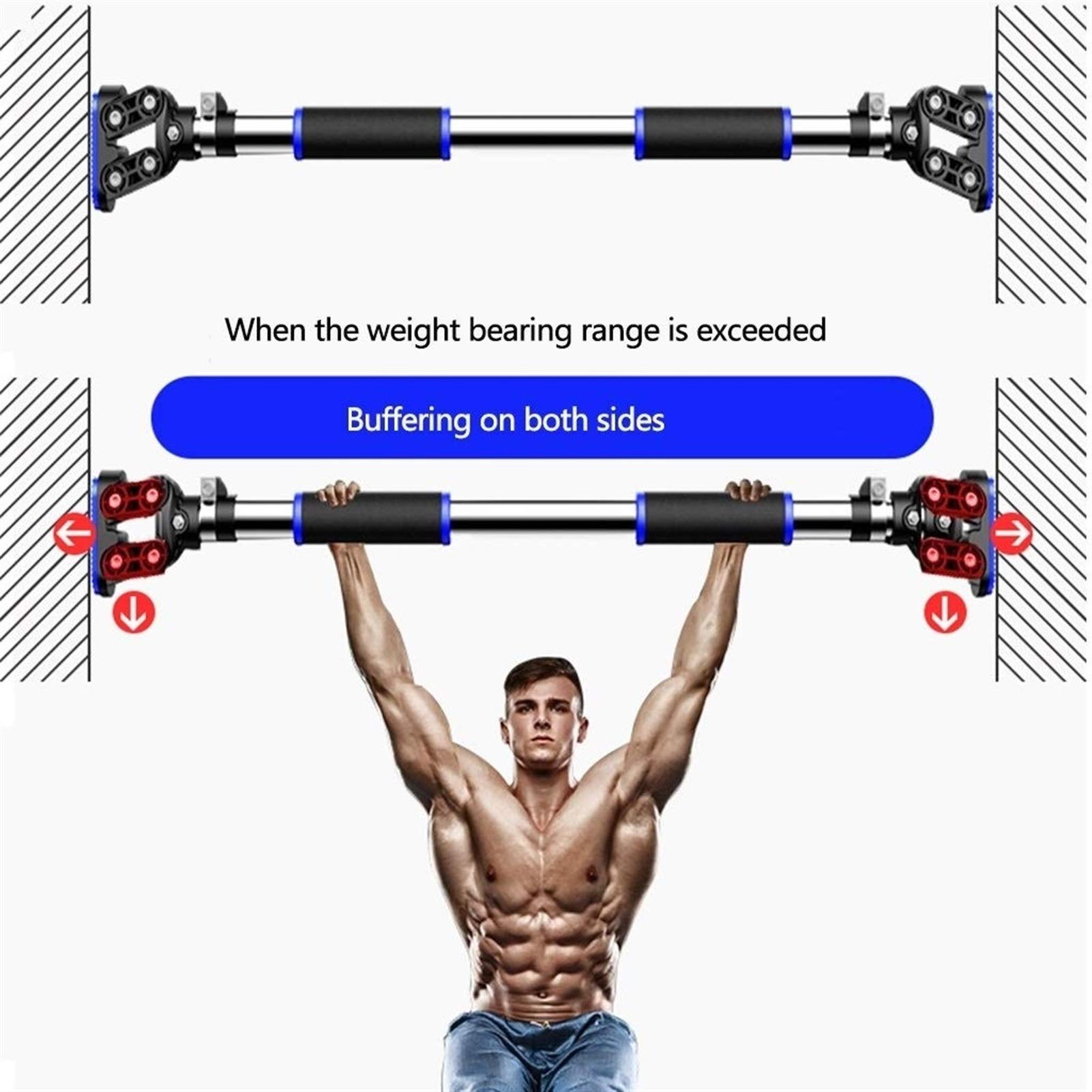 Barra per trazioni per esercizi per la parte superiore del corpo, attrezzatura fitness a parete per allenamenti in palestra a casa