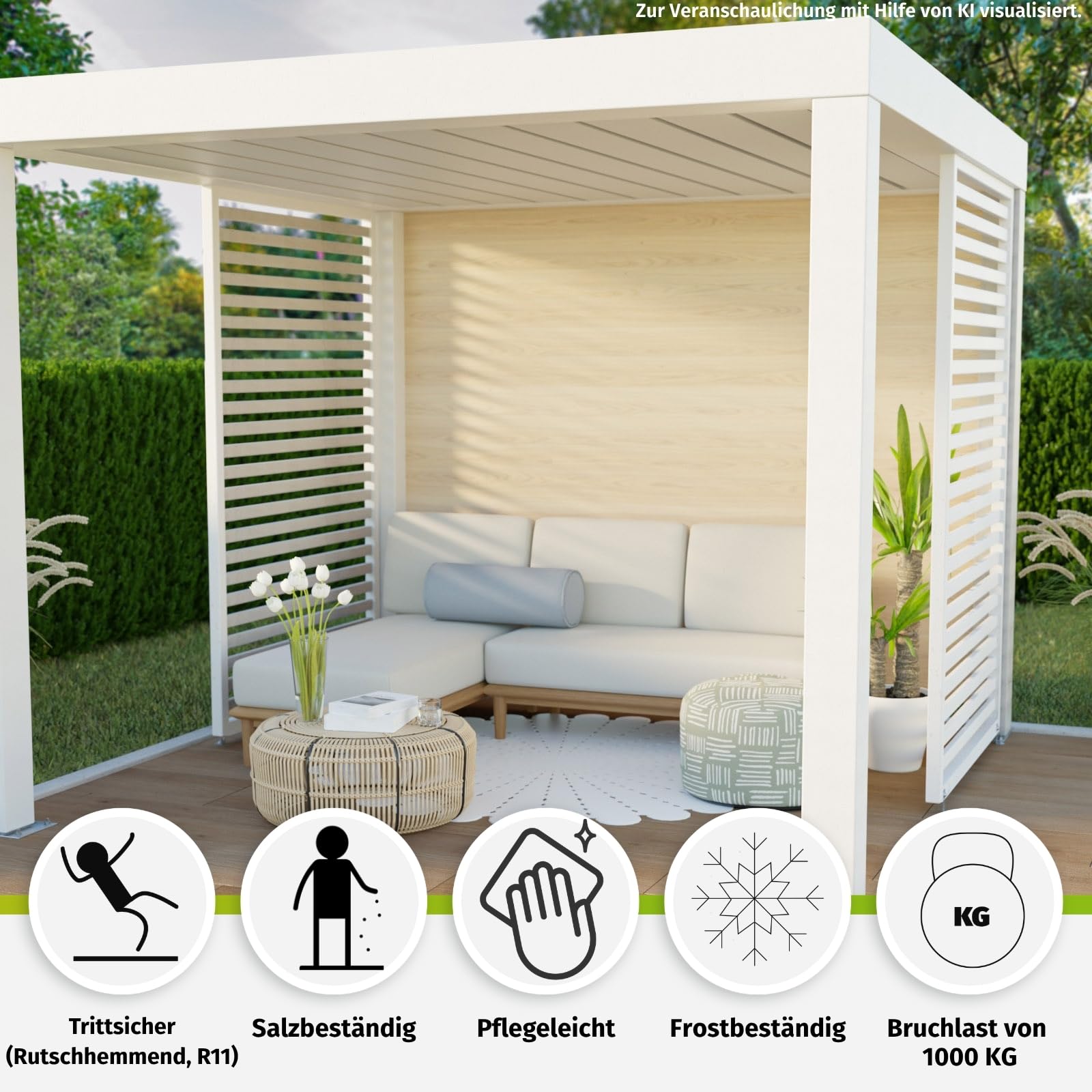 HORI Terrassenplatte Noce Braun Feinsteinzeug Komplettset 120x40x2cm Außenfliese Rutschfest R11 Frost-und Salzbeständig Fläche: 6 m² Verlegeart: inkl. Plattenlager Höhe: 18-32 mm