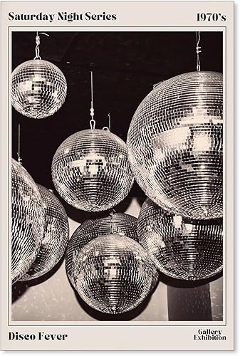 Miniatura 1 de Sufeasdf Arte de pared de periódico de discoteca de los años 70, pósteres de arte vintage en blanco y negro, impresiones estéticas en lienzo retro,