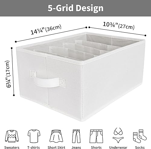 Miniatura 5 de GRANNY SAYS Organizador de cajones para ropa, organizador de ropa de armario, organizador de ropa de 5 rejillas para ropa plegada, organizador de