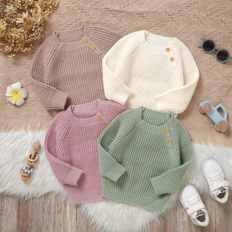 LAWKUL Baby Cardigan Sweater Romper Pullover Ultra Soft Knit Clothes Lightweight Long Sleeve for Boy Girl Infants & Toddlers
