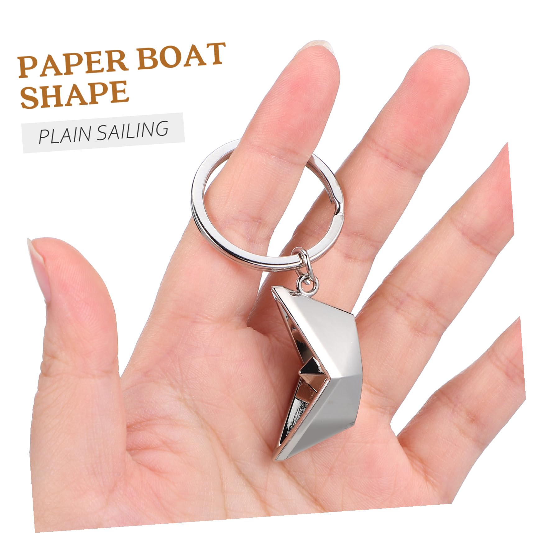 ifundom Portachiavi Portachiavi Decorativo e Regalo Unico per Uomini e Donne in Metallo a Forma di Barca di Carta Argento Set da 5 Pezzi per Zaini e Chiavi