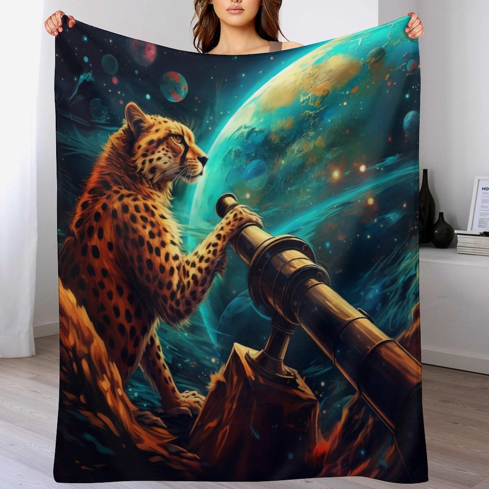 Couverture en léopard super douce pour cocooning sur le canapé