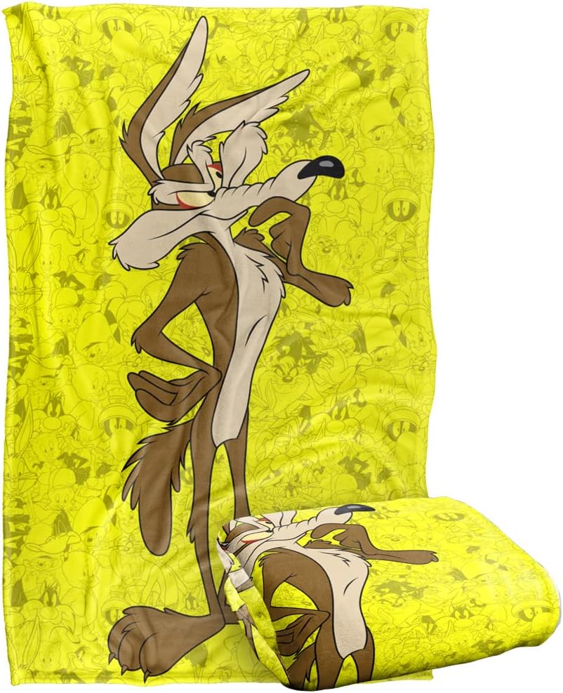 Looney Tunes Blanket, 50"x60", Wile E Coyote Character Silky Touch Super Soft Throw