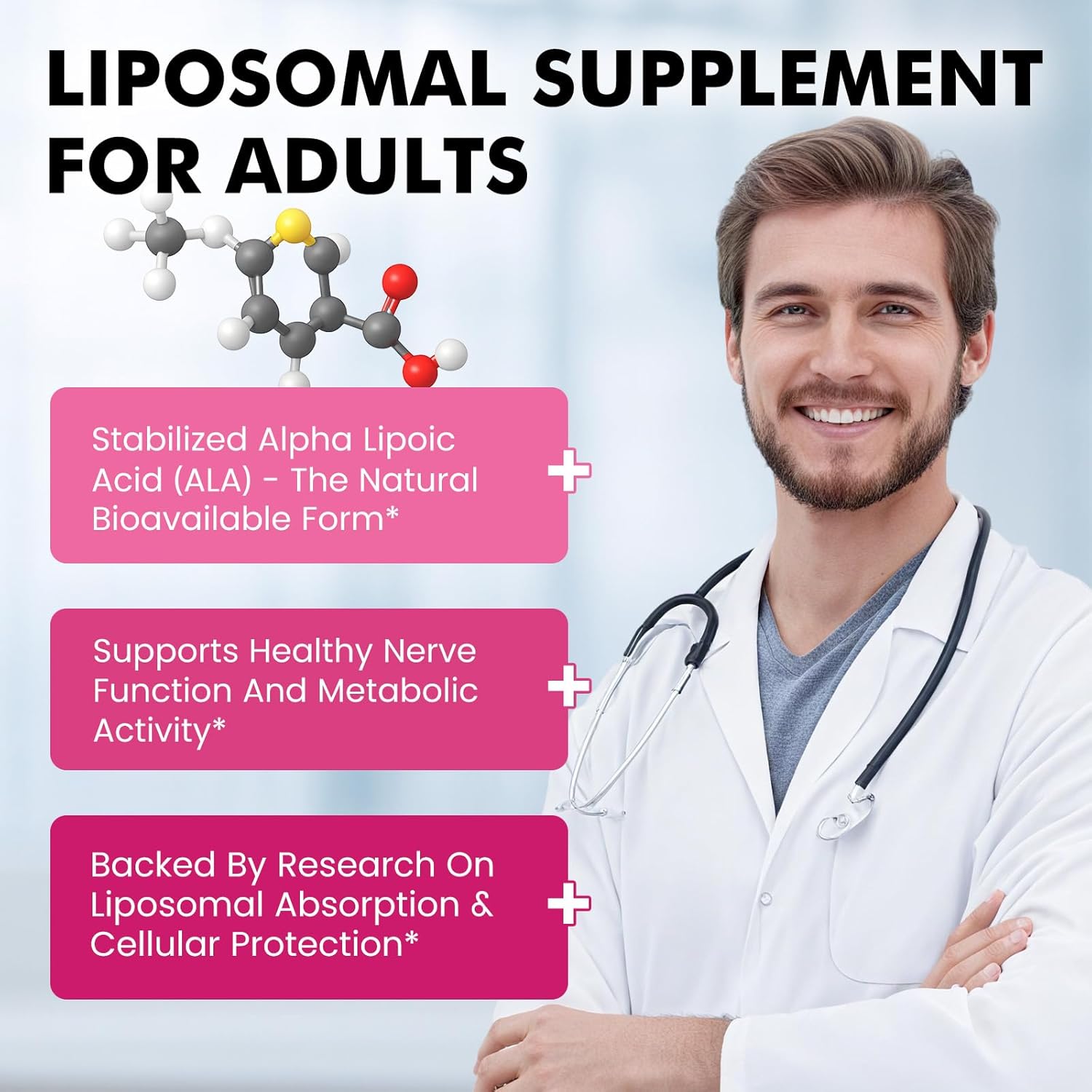 Liposomal Alpha Lipoic Acid 600mg Drops- Liquid Alpha Lipoic Acid Supplement with Biotin & Vitamin B1 - Supports Antioxidant, Energy, Nerve & Brain Health - Mixed Berry Flavor 2 FL OZ - Image 3