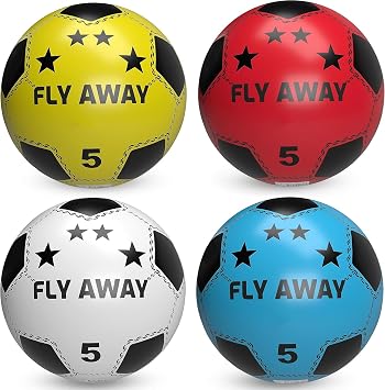 Soccer Shoot PVC football toy ball For Kids Deflated Lightweight Adjustable Inflatable for Indoor Outdoor Play Beach, Home, Birthday, School & Parties Assorted Colors