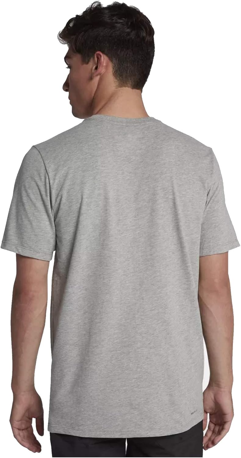 Hurley Men's Dri-Fit One & Only 2.0 Short Sleeve, Dark Grey Heather/(Cool Grey)(063), Small