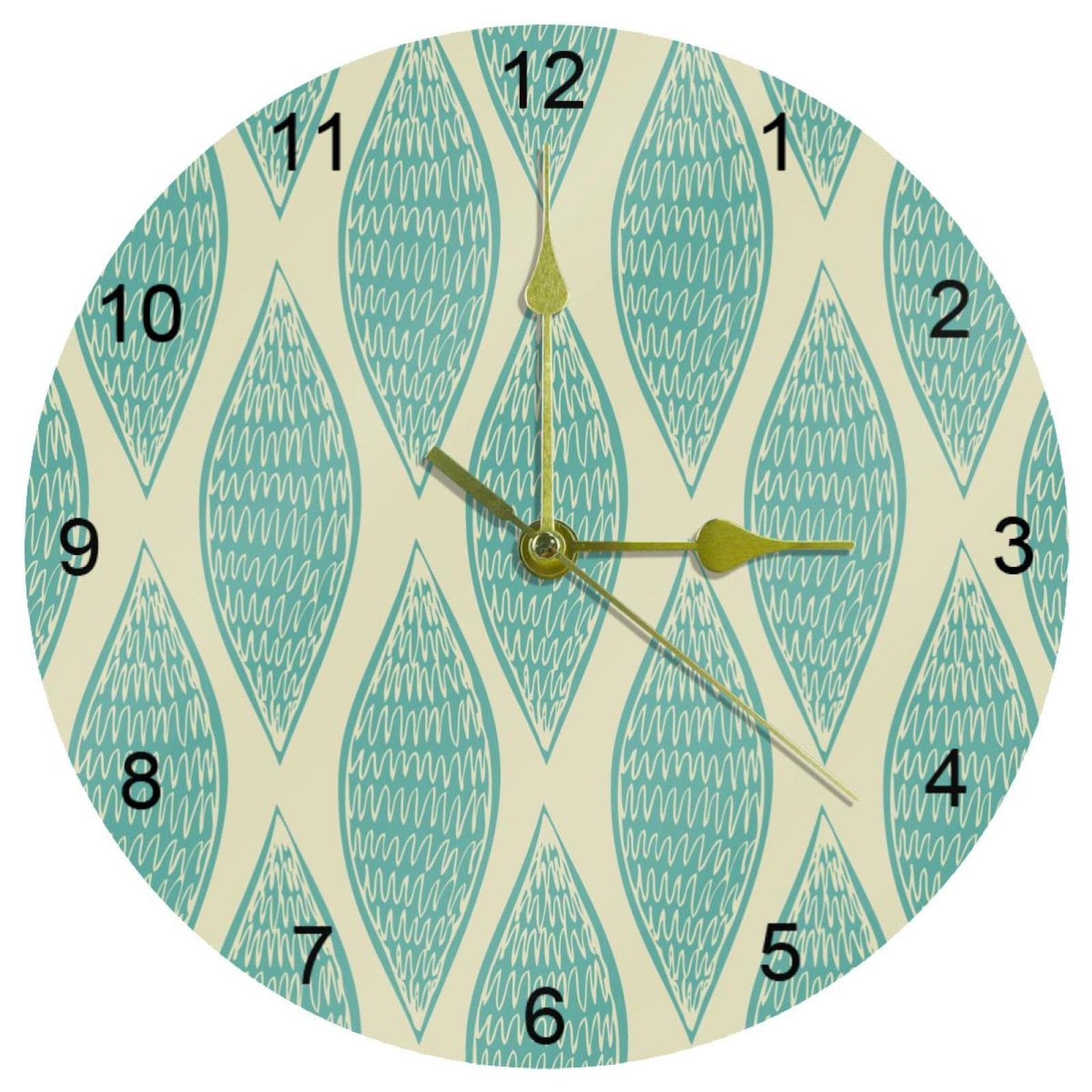 Horloge murale pour salon et cuisine design abstrait fait main quartz