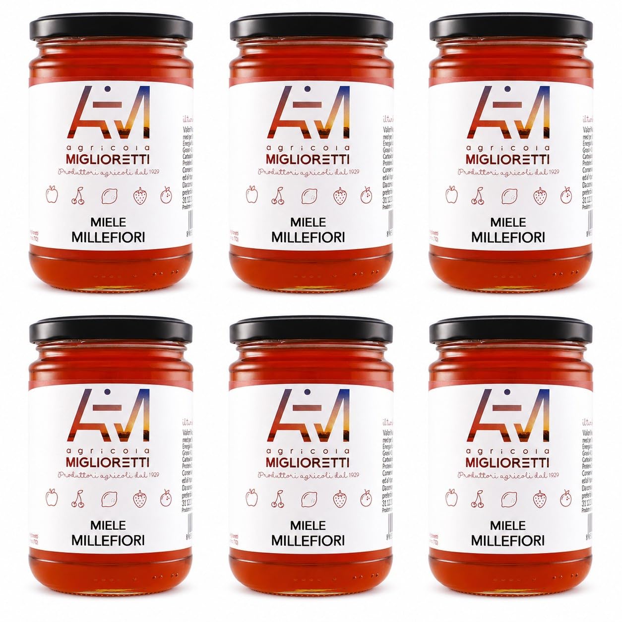 Agricola Miglioretti Miele Millefiori Italiano 6x400g