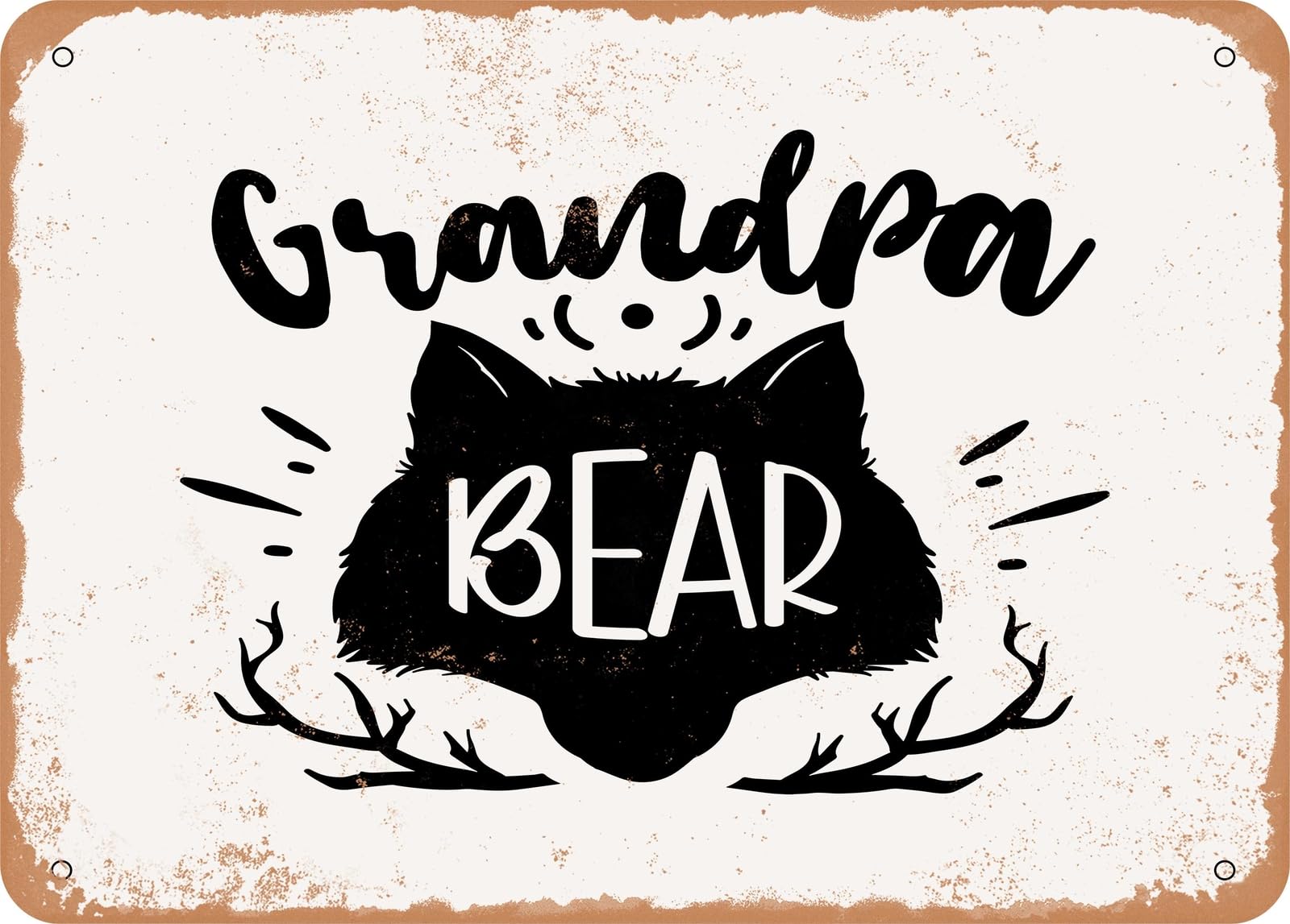 Miaomansenstore Metal Sign - Grandpa Bear - 3 - Vintage Look Sign Home Decor