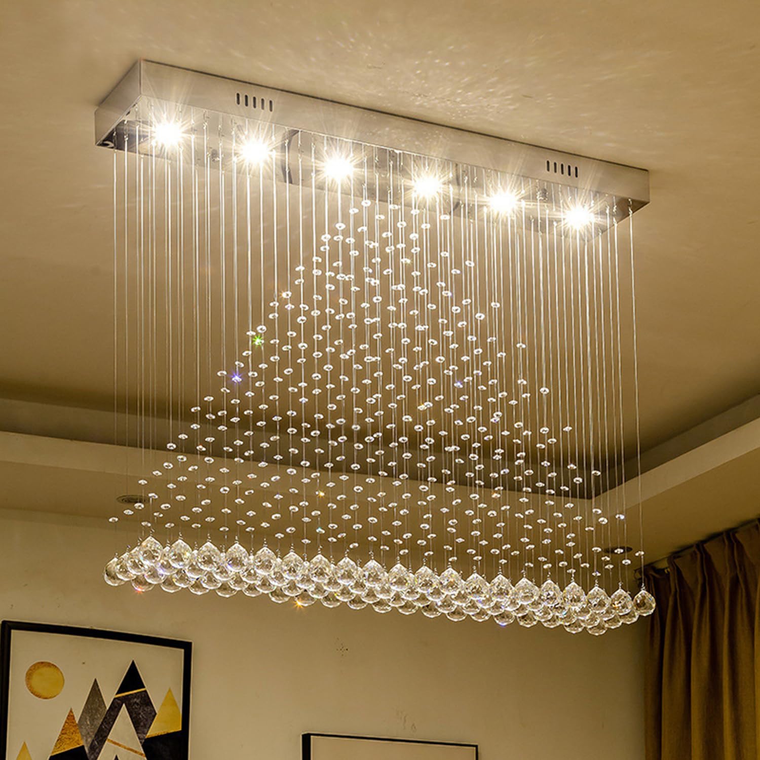 Modern Crystal Rain Drop Chandelier