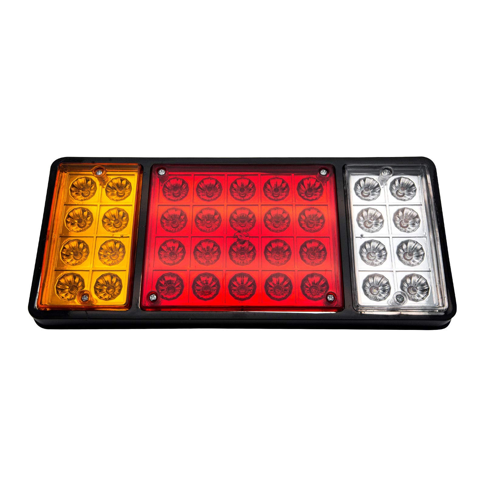 2 Fanali Posteriori A LED 12V Per Rimorchio | 36 LED | 6 Funzioni (Stop, Retro, Indicatore, Posizione, Nebbia, Riflettore) | Impermeabile - copertina