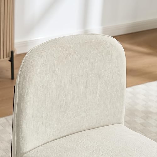 Miniatura 4 de Juego de 2 sillas de comedor de madera estilo granja, modernas sillas tapizadas de tela para cocina y comedor, cómodas sillas de lectura lateral con