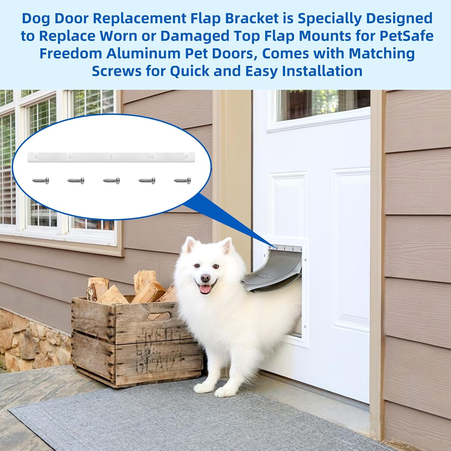 Pet Door Flap Bracket for PetSafe, Dog Door Replacement Flap Bracket Compatible with PetSafe Freedom Series Large Aluminum Dog and Cat Door - Pet Door Replacement Parts
