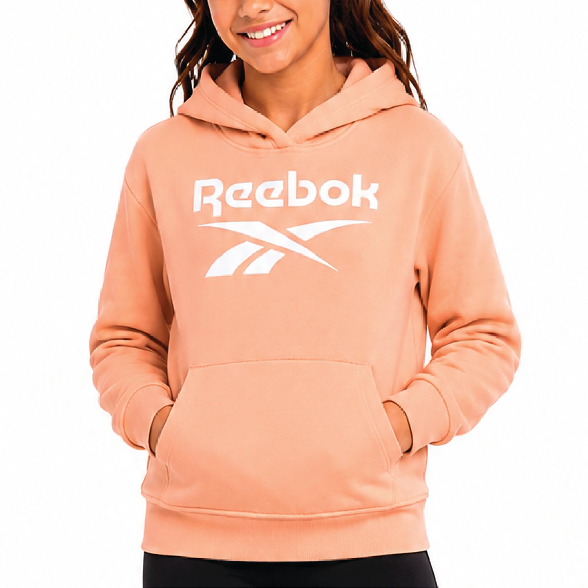 Reebok Mädchen-Kapuzenpullover – weiches Fleece, mittelschwer, Kinder-Kapuzenpullover, modisch, lässig, Herbst und Winter