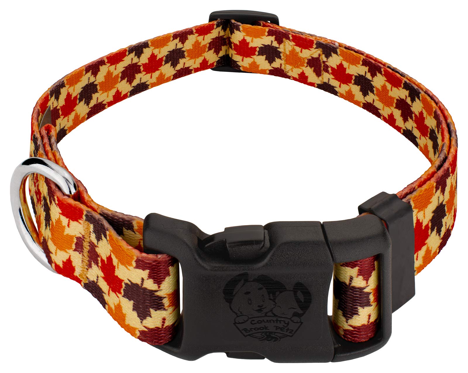 Country Brook Design Deluxe Nature Walk Dog Collar - Made in The U.S.A. - Awesome Autumn Collection with 7 Design You Will Fall for (1 Inch, Large)